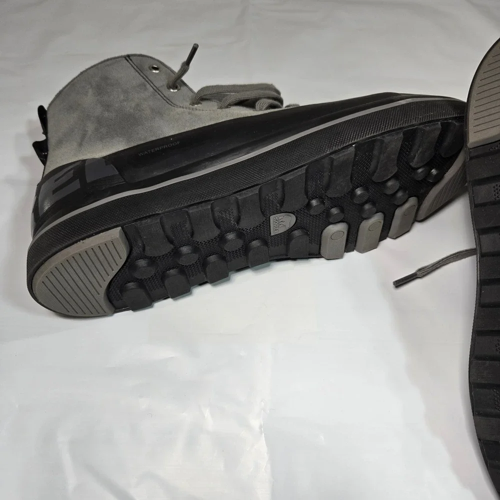 SOREL Men's Cheyanne Metro II Sneak Waterproof‎ Boots Black Grey Suede Mens 11.5